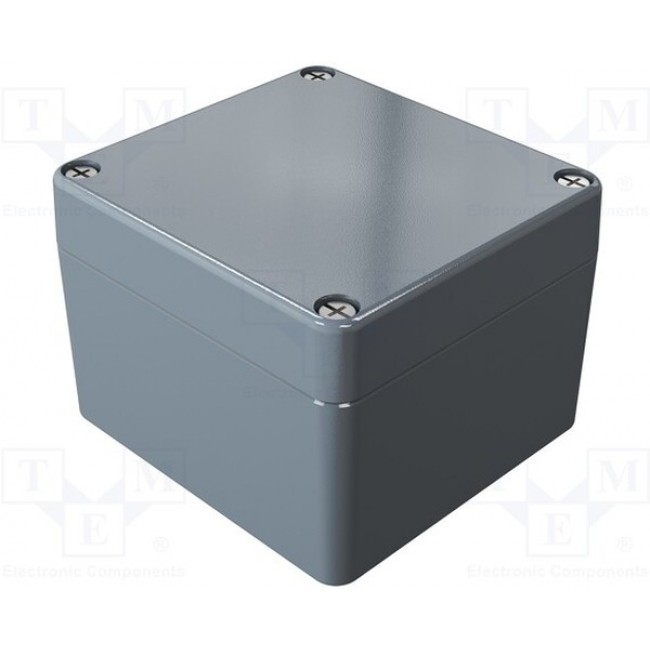 01080806, Aluminium Standard Series Grey Die Cast Aluminium Enclosure, IP66, IK09, Grey Lid, 80 x 75 x 57mm