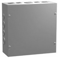CSKO10104, Electrical Enclosures N1 Screw Cover w/KO's - 10 x 10 x 4 - Steel/Gray