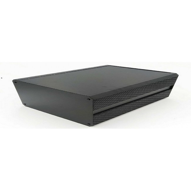 Black Extruded Aluminium Heat Sink Case, IP40, Black Lid, 400 x 200 x 41mm