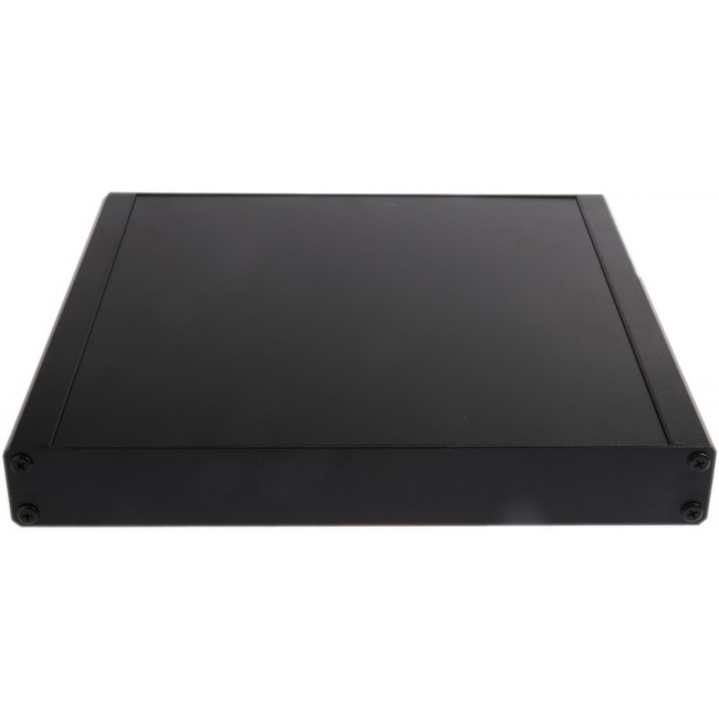 Black Extruded Aluminium Heat Sink Case, IP40, Black Lid, 300 x 300 x 41mm