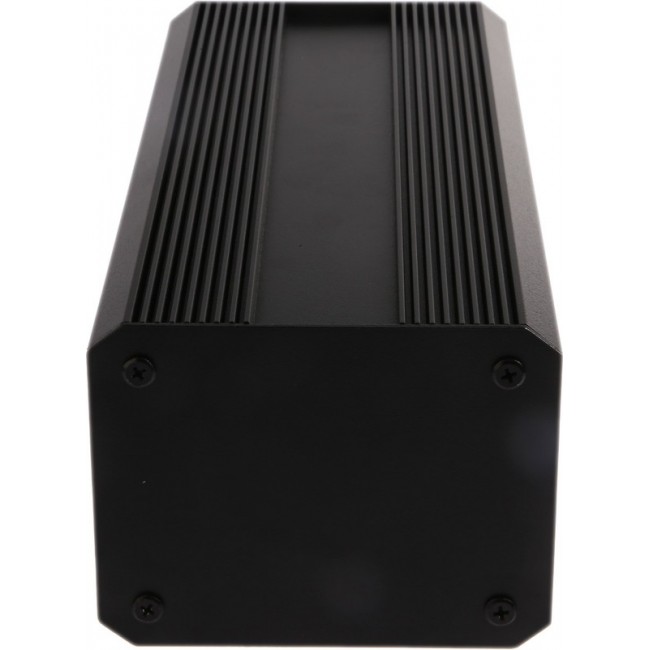 Black Extruded Aluminium Heat Sink Case, IP40, Black Lid, 300 x 100 x 130mm