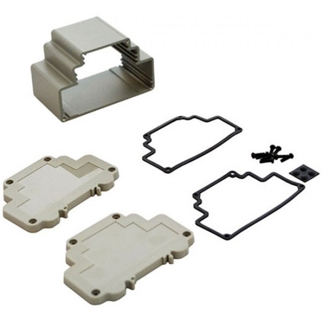 DMX-4778-G, Electrical Enclosures DIN Rail Extruded Aluminum Box 3.9 X 2.4 X 2.7"