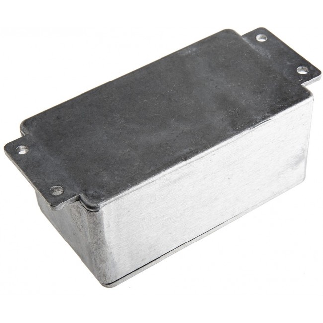 Silver Die Cast Aluminium Enclosure, Flanged, Silver Lid, 139.6 x 63.8 x 55mm