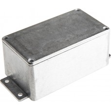 Silver Die Cast Aluminium Enclosure, Flanged, Silver Lid, 139.6 x 63.8 x 55mm