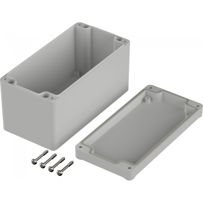 63231000 ET 231, Euromas II Series Light Grey ABS Enclosure, IP65, Light Grey Lid, 160 x 80 x 87mm