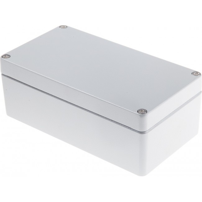 Grey Die Cast Aluminium Enclosure, IP66, Grey Lid, 220 x 120 x 81mm