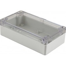 1554JL2GYCL, Enclosures, Boxes, & Cases General Enclosure - Grey/Clear Lid - 6.3 x 3.5 x 1.8in - Polycarbonate - N4X