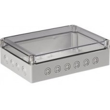 SPCM182508T, Plastic Enclosure Cubo S 175x75x250mm Grey / Transparent Polycarbonate IP66 / IP67