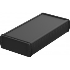 84046200.HMT1 ABPH 1040-0200, Alubos (Set) Series Black Aluminium General Purpose Enclosure, IP65, Black Lid, 108 x 42 x 200mm