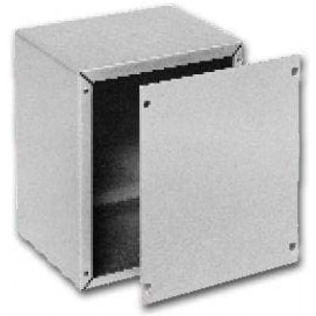 CU-729, Gray Steel Panel Mount Cabinet Compact Enclosure - External 6 x 5 x 4 Inches - Internal 5.25 x 4.25 x 3.94 Inches