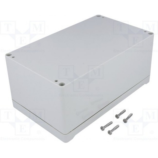 1555UGY, Box Polycarbonate Gray Cover Included 7.874" L x 4.724" W (200.00mm x 119.99mm) X 3.543" (90.00mm)