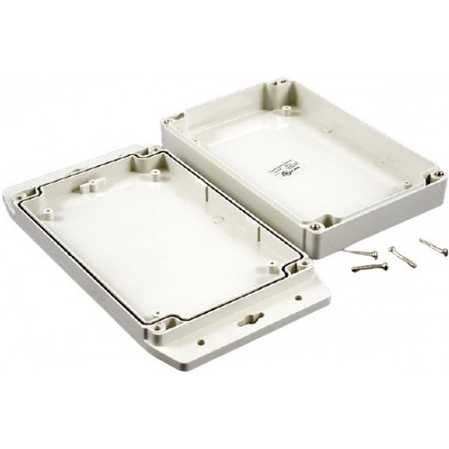 1555H2F17GY, 1555F Series Polycarbonate Enclosure, IP68, Flanged, 7.1 x 4.7 x 1.47in