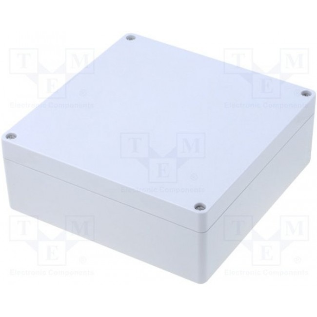 1554R2GY, 1554 Series Polycarbonate Enclosure, IP68, 6.3 x 6.3 x 2.4in