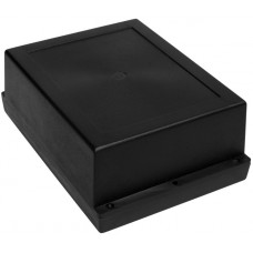 Black ABS Enclosure, IP65, IK07, Black Lid, 198.05 x 144.7 x 72.25mm