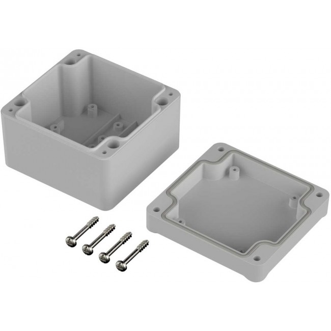 62210000 EM 210, Euromas II Series Light Grey Polycarbonate Enclosure, IP65, Light Grey Lid, 82 x 80 x 57mm