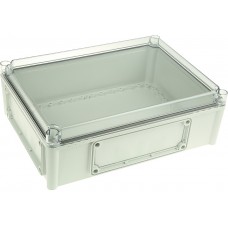 EKPE 130 T ENCLOSURE, EK Series Grey Polycarbonate Enclosure, IP66, IP67, Flanged, Transparent Lid, 380 x 280 x 130mm