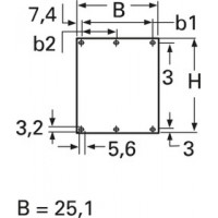 Front plate, die-cast aluminum, (W) 25.1 mm, 5 HP, silver, 10064983