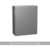 N1A30207, Enclosure - NEMA 1 single door ANSI 61 grey steel with inner panel. Uses Hammond 1427LKN1 lock kit.