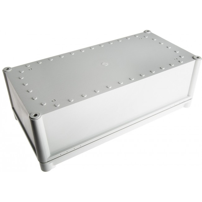 PC 3819 13 G ENCLOSURE, SOLID PC Series Grey Polycarbonate Enclosure, IP67, Grey Lid, 378 x 188 x 130mm