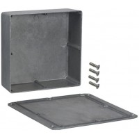1590FFL, Enclosures, Boxes, & Cases Diecast Alum wFlange 7.4x2.48x7.4"Natural