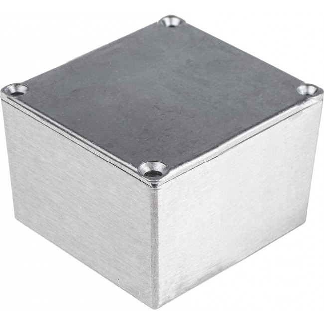 Silver Aluminium Alloy Enclosure, IP65, Silver Lid, 64 x 58 x 35.1mm