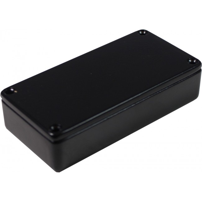 RTM5002/12-BLK, 5000 Series Black Die Cast Aluminium Enclosure, IP54, Black Lid, 101 x 50 x 25mm