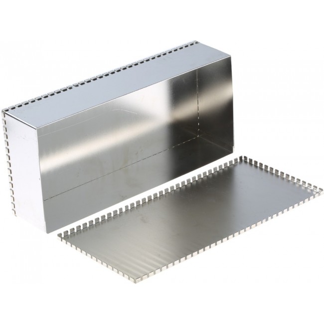 RS01/FFL4T, Tin Plated Steel PCB Enclosure, 50 x 100 x 220mm