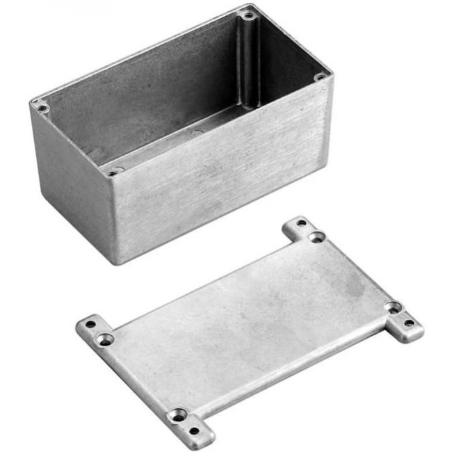 CU-5471, Enclosures, Boxes, & Cases Econobox Diecast Aluminum Box with Mounting Bracket Cover (4.3 X 3.3 X 1.8 In)