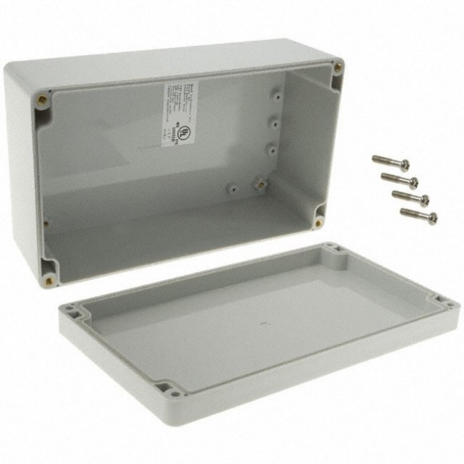 PN-1334, Light Gray Polycarbonate NEMA 4X Enclosure - External 7.87 x 4.72 x 2.95 Inches - Internal 7.57 x 4.42 x 2.7 Inch ...