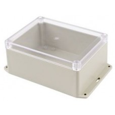RP1245BFC, Flanged Enclosure with Clear Lid RP 125x165x75mm Light Grey ABS / Polycarbonate IP65