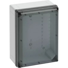 70143401, Grey Polycarbonate General Purpose Enclosure, IP66, IP67, IK09, Transparent Lid, 400 x 300 x 180mm