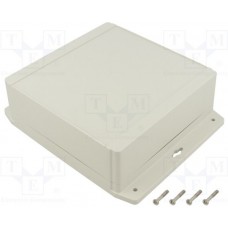 1555WF42GY, 1555F Series Grey ABS Enclosure, IP66, IP68, Flanged, Grey Lid, 180 x 180 x 65mm