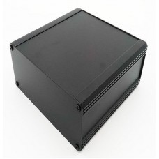 Black Extruded Aluminium Heat Sink Case, IP40, Black Lid, 200 x 200 x 219mm