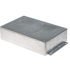 Silver Die Cast Aluminium Enclosure, IP65, Flanged, Silver Lid, 252 x 146.1 x 55.5mm