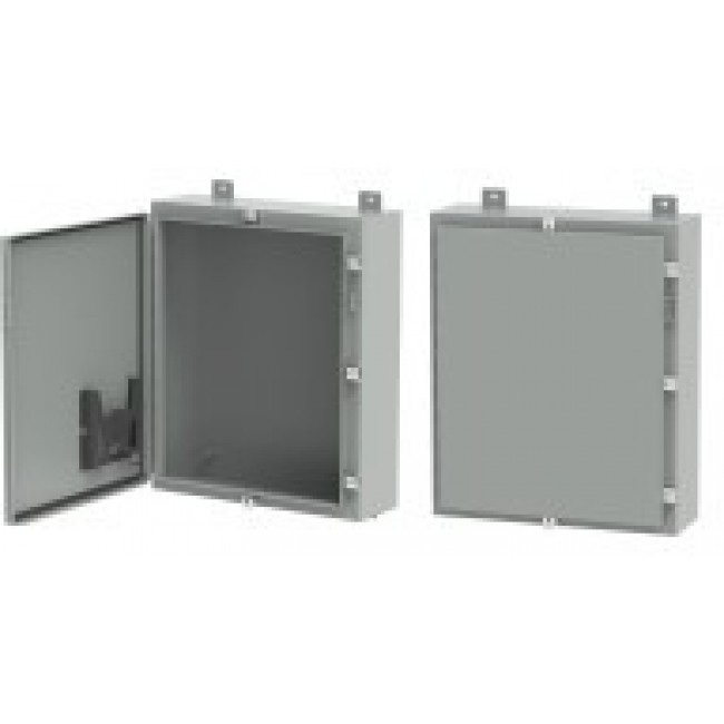 A24H16ALP, Continuous Hinge Enclosure with Clamps LP Type 4, 24x16x6, Gray, Mild Steel