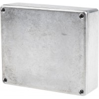 Silver Die Cast Aluminium Enclosure, Silver Lid, 119.9 x 100 x 35.7mm