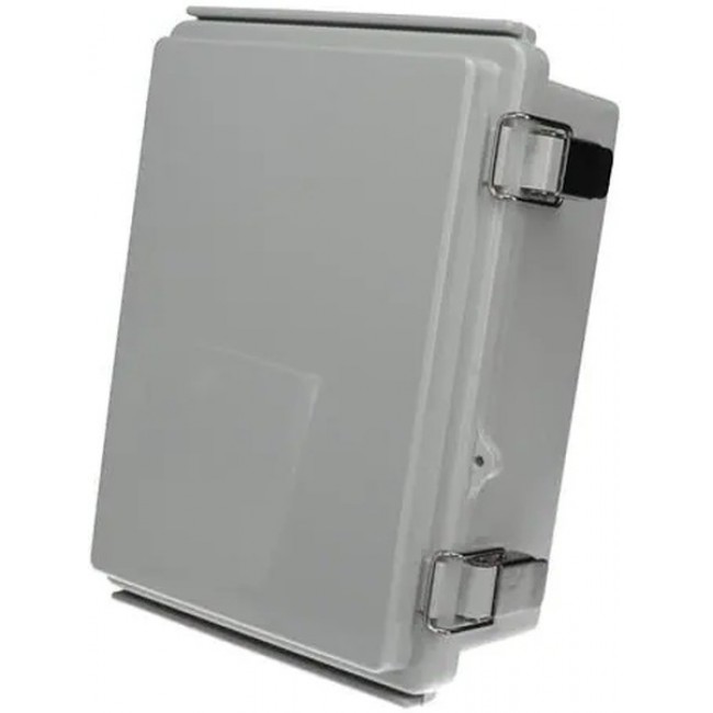 PTQ-11044, Enclosures, Boxes, & Cases PC+10% Fiberglass Box with Stainless Steel Latch (5.3 X 7.3 X 3.4 In)