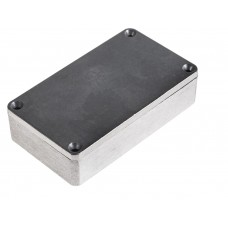 Silver Aluminium Alloy Enclosure, IP65, Black Lid, 115 x 65 x 30.2mm