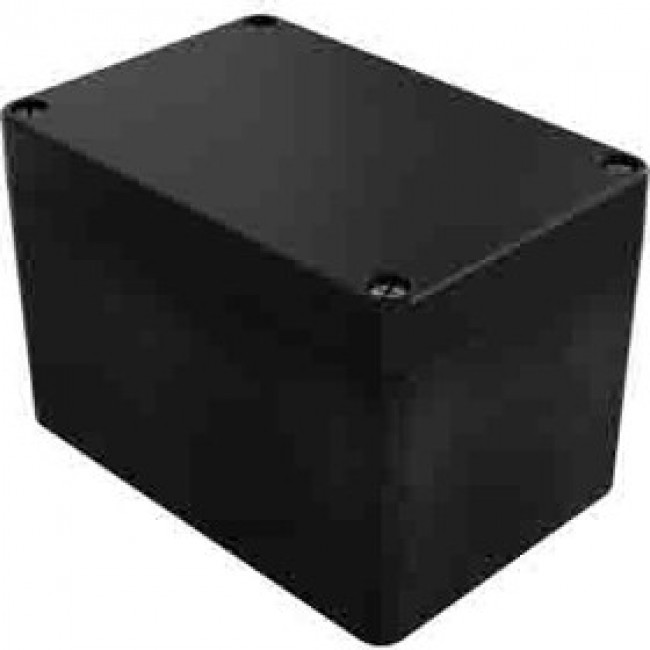 Black Fibreglass Reinforced Polyester Enclosure, IP66, IK08, Black Lid, 75 x 110 x 75mm