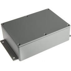 Grey Die Cast Aluminium Enclosure, IP66, Flanged, Grey Lid, 202 x 120.8 x 54.9mm