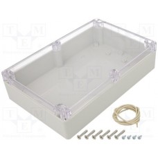 RZ0218C, Enclosures, Boxes, & Cases LT GY PC W/CLEAR LID 8.74x 5.75x 2.17 IN