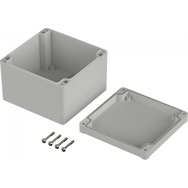 63227000, Euromas II Series Light Grey ABS General Purpose Enclosure, IP65, Light Grey Lid, 122 x 120 x 87mm