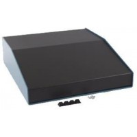 1456KL3BKBU, Enclosures, Boxes, & Cases 15 Degree Slope Alum 11.3x3x10"Black/Blu