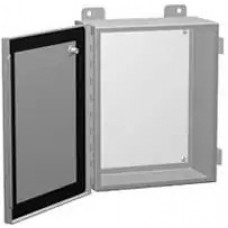 1414PHRGLP, Electrical Enclosures NEMA 12 Mild Steel Continuous Hinge Door w/ Clamps - No Panel 6 x 8 x 3.5"