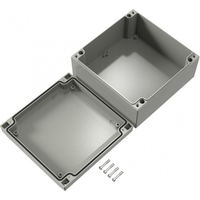 041616080, Aluform Series Grey Die Cast Aluminium Enclosure, IP66, IK09, Grey Lid, 160 x 160 x 81mm