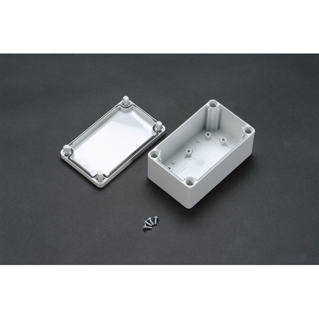 SPCP131806T, SPCP Series Transparent Polycarbonate Enclosure, IP65, Off-White Lid, 125 x 175 x 60mm