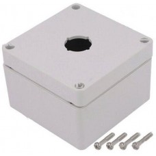 1554MPB1, Electrical Enclosures Pushbutton Enclosure 1 PB x 22.5mm - 3.5 x 3.5 x 2.4in - Polycarbonate - N4X