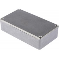 Silver Die Cast Aluminium Enclosure, Silver Lid, 114.5 x 63.6 x 30.3mm