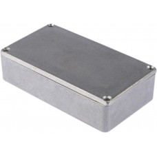 Silver Die Cast Aluminium Enclosure, Silver Lid, 114.5 x 63.6 x 30.3mm