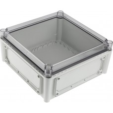 EKOE 130 T + EKOVT, EK Series Grey Polycarbonate Enclosure, IP66, IP67, Flanged, Transparent Lid, 280 x 280 x 130mm